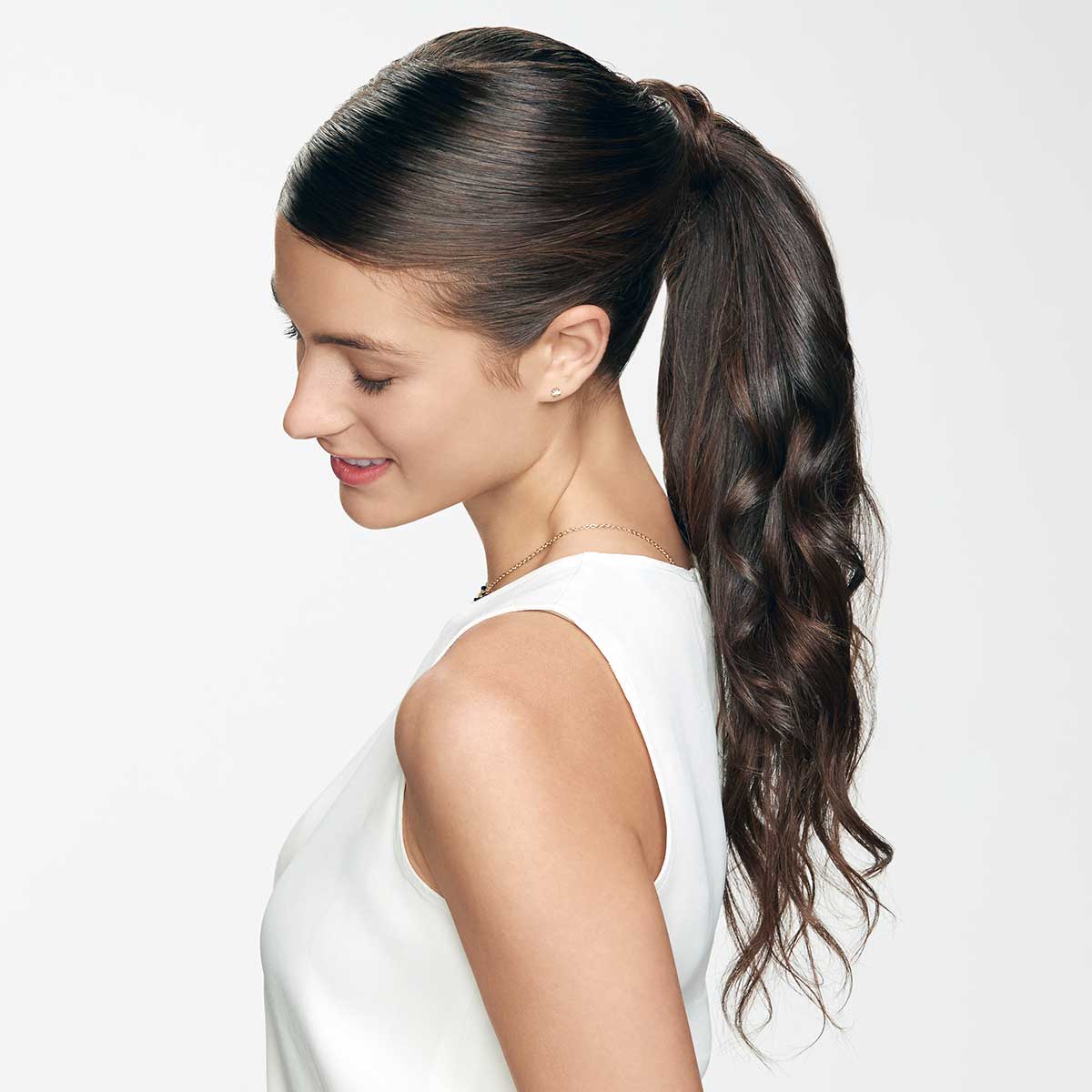 Voluminous High Ponytail with Weft Hair Extensions